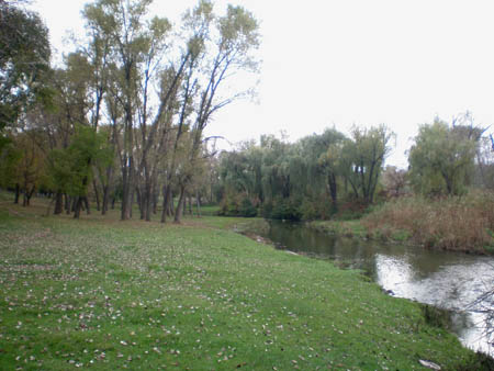 Горсад осенью - река